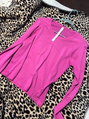 lululemon athletica Long-Sleeve Crew Top in Bright Pink